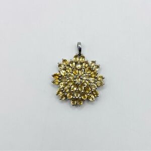 5.5 CT Natural Citrine Silver Tone Pendant